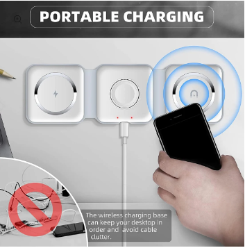 3in1 3 Steps Wireless Charger (Phones / SmartWatches and EarBuds in One)